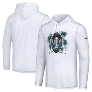 NWOT Tommy Bahama White Hooded Tee with Marlin Logo